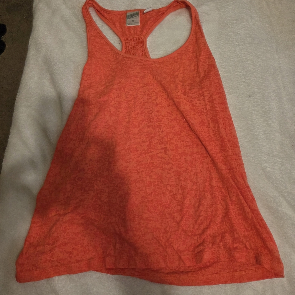 Soffe Women's Neon Orange Racerback Tank